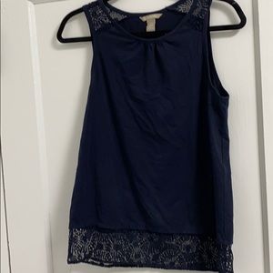 Banana Republic XS Navy Tank Top with Detailing